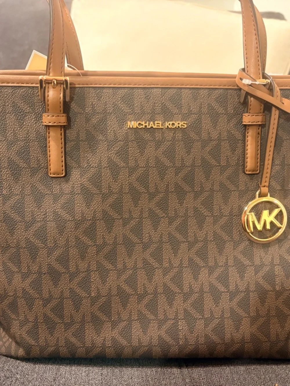 Michael Kors Jet Set Medium Carryall Tote Brown/Luggage NWT MSRP $298